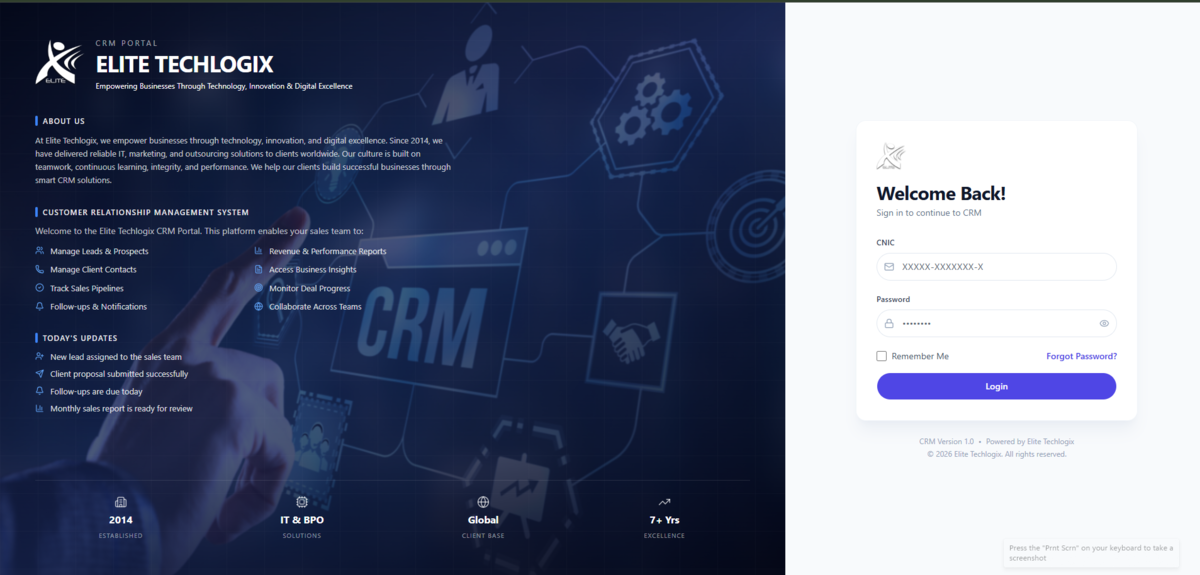 Elite Techlogix CRM